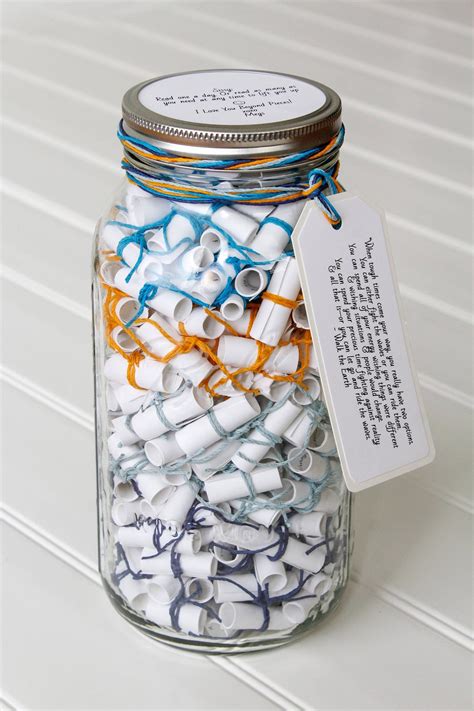 365 Message Filled 64 Oz Mason Jar Personalized Multi Colored Fun
