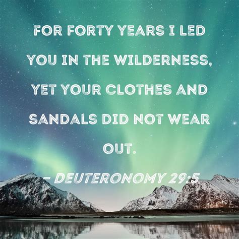 Deuteronomy 295 For Forty Years I Led You In The Wilderness Yet Your
