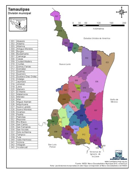 Mapa Para Imprimir De Tamaulipas Mapa En Color De Los Municipios De