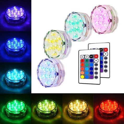 Litake Submersible Lights Rgb Led Lights With Remote Battery Powered