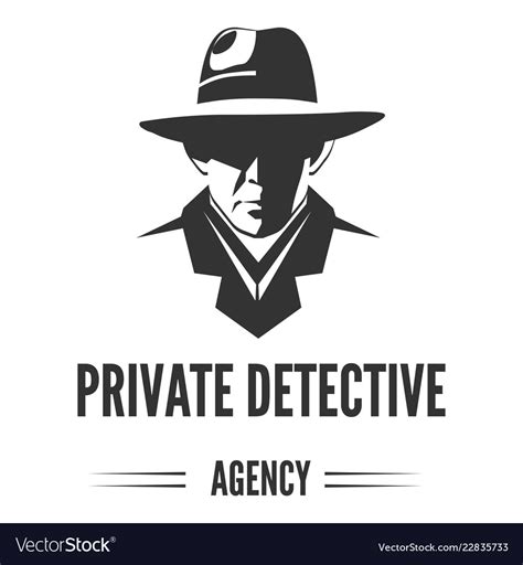 Private Detective Logo Man In Hat Royalty Free Vector Image