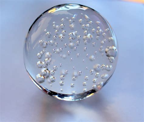 Bubble Glass Paperweight Clear Art Glass Paperweight Vintage