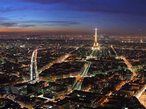 1600x1200 Paris France Eiffel Tower City Lights Night Top View