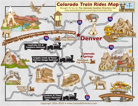 Colorado Train Rides Railroad Maps Co Vacation Directory