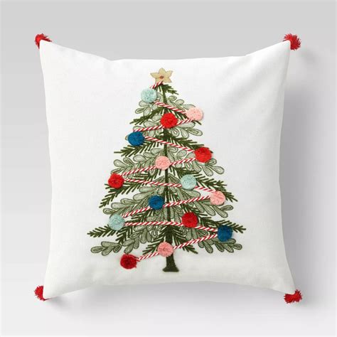Target Holiday Embroidered Christmas Tree Square Throw Pillow Hygge