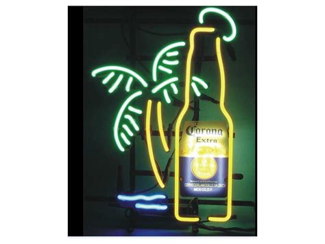 Fashion Neon Sign Corona Extra Bottle Palm Tree Handcrafted Real Glass