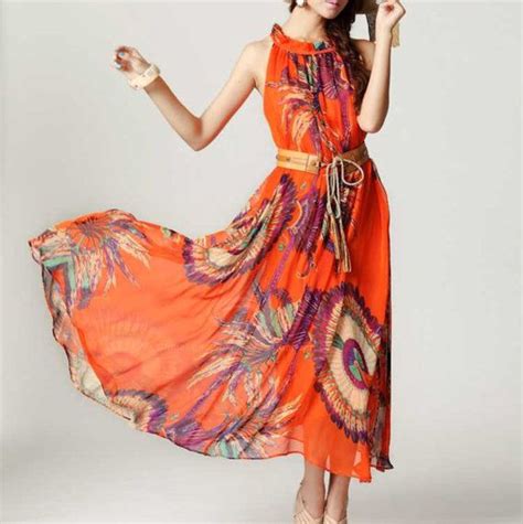 Summer Dress Day Colorful Maxi Dress By Tendancefashionchic Chiffon