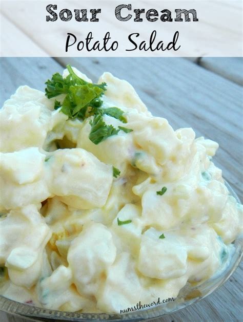 Creamy cucumber salad with sour cream recipe. Sour Cream Potato Salad - NumsTheWord