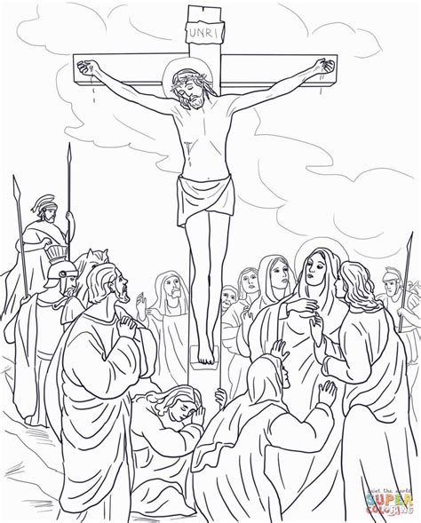 Jesus On The Cross Coloring Pages Cross Coloring Page Jesus Coloring