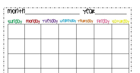 Calendar Monthpdf Printable Lesson Plans Calendar Template Excel