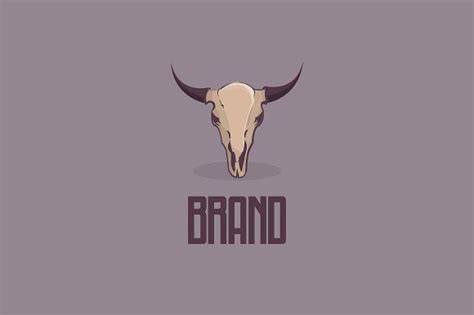 Cow Skull Logo by LogoFarm on @creativemarket