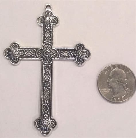 Cross Pewter Pendant Antique Silver Pewter Pendant Antique Silver