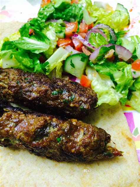 Ground Lamb Kebabs W Salad A Heaping Spoonful
