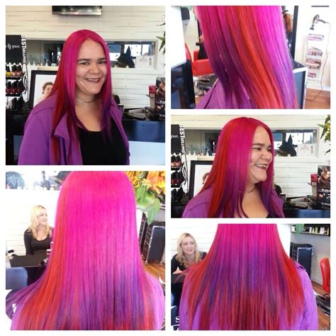 My New Pink Purple And Red Hair Rainbow Hair Red Hair Pink Purple