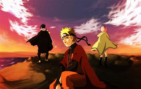 Tapete Naruto Team Von Seven Uchiha Sasuke Kunst Meer Klippe