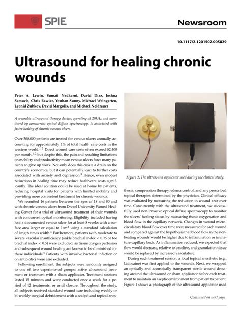 Pdf Ultrasound For Healing Chronic Wounds