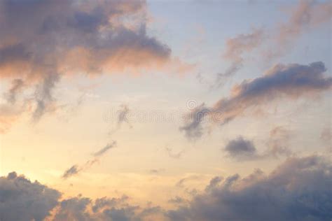 Morning Cloudy Sky With Soft Sunlight Stock Photo Image Of Evening