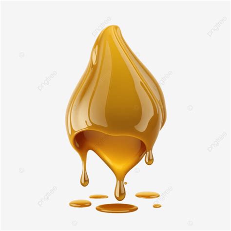 ناقل حر يذوب يقطر قطرة عسل واقعية معزولة على خلفية بيضاء ذوبان العسل عسل قطرة العسل Png وملف