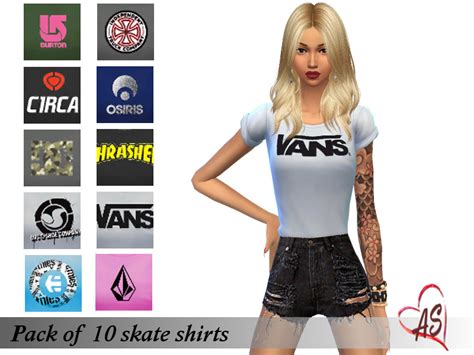 The Sims Resource Skate Shirts Set