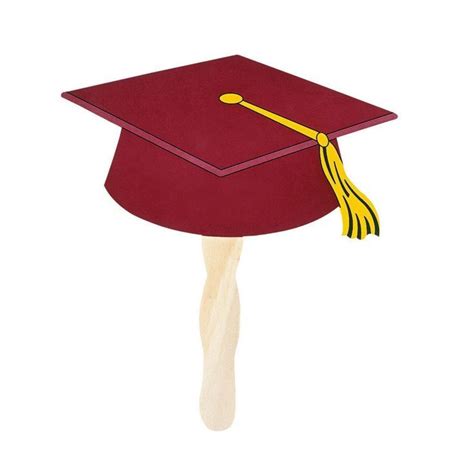 Burgundy Graduation Cap Hand Fans 12 Pc Discontinued Red