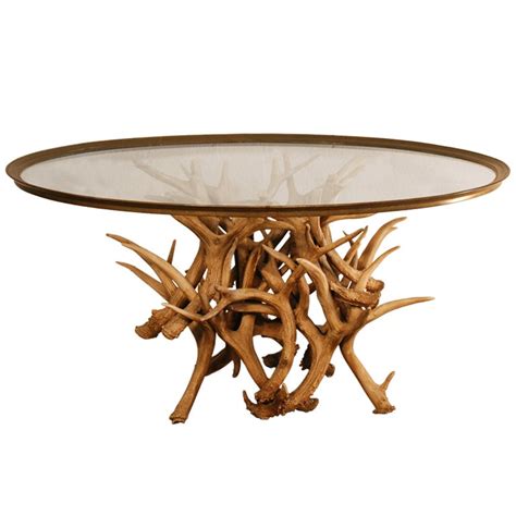 Check out our antler coffee tables selection for the very best in unique or custom, handmade pieces from our shops. Antler Coffee Table With Brass and Glass Top at 1stdibs