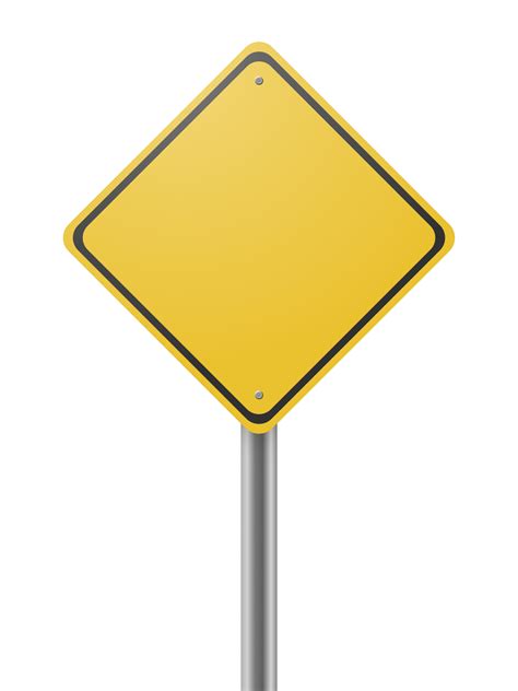 Blank Yellow Road Sign 13391032 Png