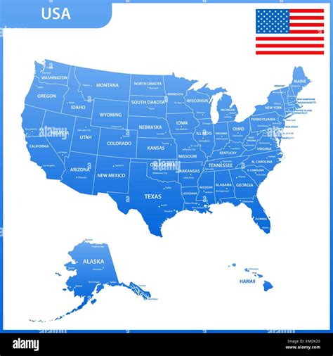 Carte Detaillee Des Etats Unis Avec Villes Info ≡ Voyage Carte Plan