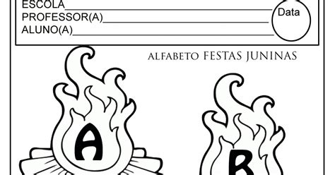 Abc Alfabeto Fogueira De Festa Junina Para Colorir Moldes De Letras