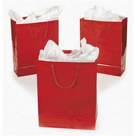 Large Red T Bags Party Supplies 12 Pieces