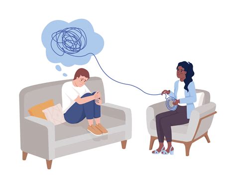 Therapy Session Semi Flat Color Vector Characters Editable Figures