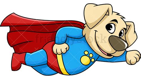 Personaje Mascota Perro Superhéroe Dibujos Animados Vector Clipart