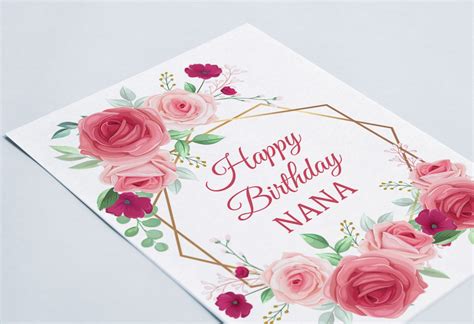 Printable Nana Birthday Card Digital Download Card For Nana Etsy