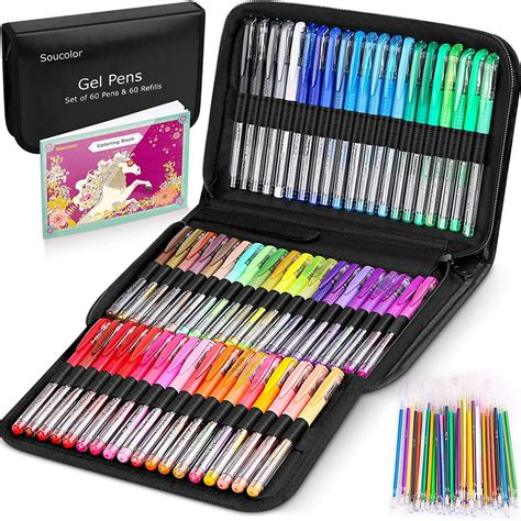 Gel Pens For Adult Coloring Books 122 Pack Artist Colored Gel Marker Pens Set With 40 More Ink