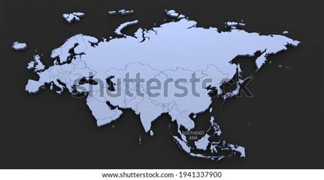 Eurasia Map Eurasian Continents Map 3d Stock Illustration 1941337900