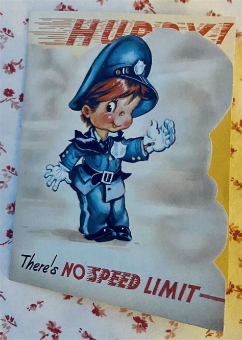 vintage 1940s unused die cut get well policeman traffic cop greeting card nos ebay