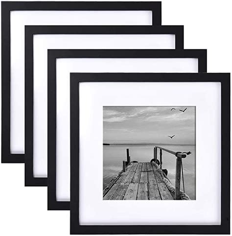 4 Pack 12x12 Picture Frames Display 8x8 Photo With Picture