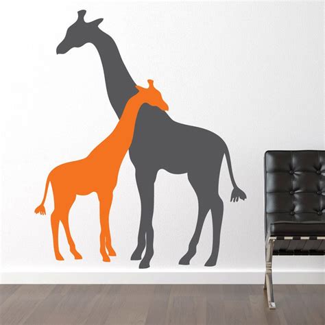Giraffe Hug Wall Decal Two Giraffes Nursery Childrens Bedroom