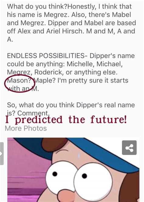 Email me at this address if a comment is added after mine:email me if a comment is added after mine. Update on Dipper's real name | Cartoon Amino