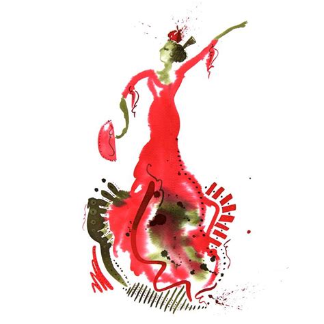El Vestido De Flamenco 02 Painting By Emma Plunkett Saatchi Art