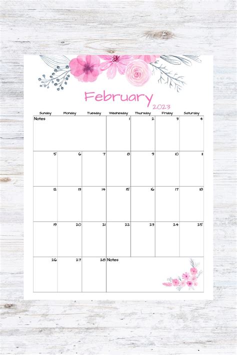 Fillableeditable February Calendar February 2023 Printable Etsy