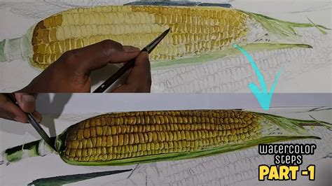 How To Paint A Cornmaize With Watercolor Step By Step Part 1 Youtube