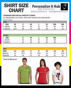 Size Chart T Shirts Polo Shirts
