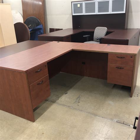 66 X 30 Medium Cherry L Shape Desk Redeemed Office
