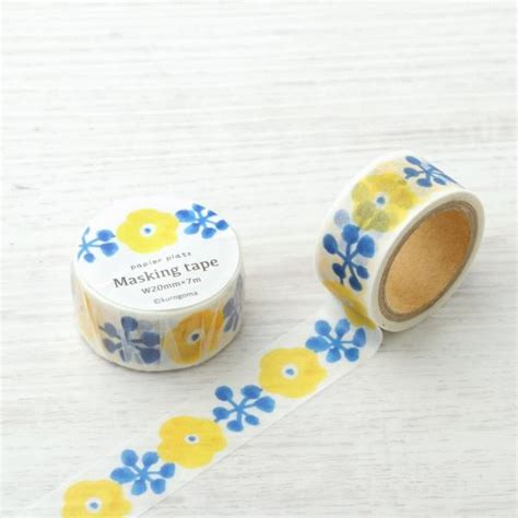 マスキングテープ papier platz パピアプラッツ クレス kurogoma masking tapes yellow flower 20mm×7m 37 834