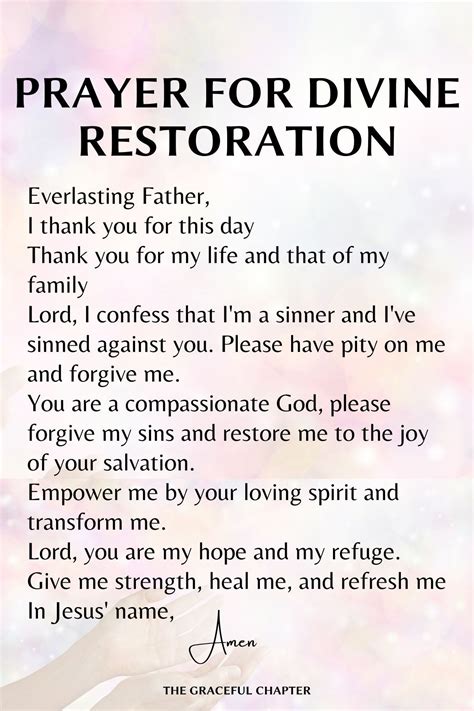 Prayer For Divine Restoration Prayers For Healing Short Prayer For