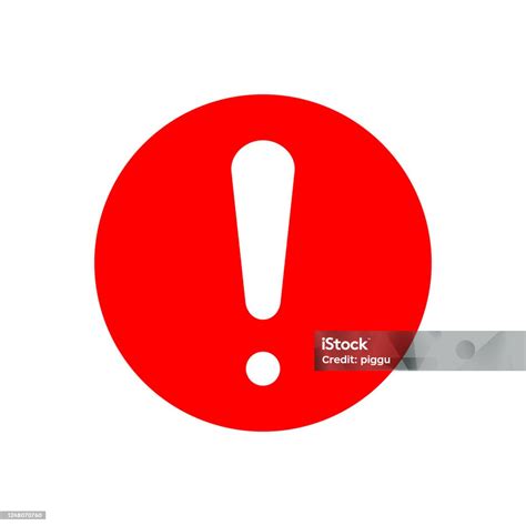 Simbol Tanda Seru Putih Pada Lingkaran Merah Ikon Peringatan Diisolasi