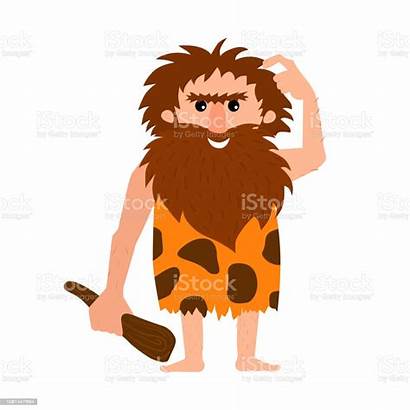 Caveman Confused Primitive Thinking Embarrassed Cartoon Question