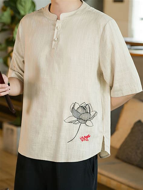Chinese Style Clothing Linen Shirt Men Tang Suit Hanfumodern