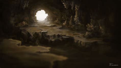Inside The Cave Fantasy Landscape Landscape Paintings Scenery