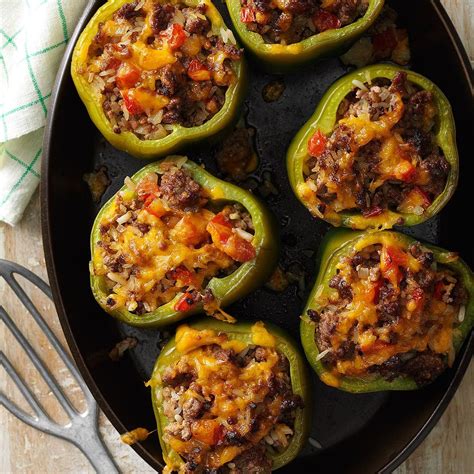 Cheesy Stuffed Peppers Recipe How To Make It Taste Of Home